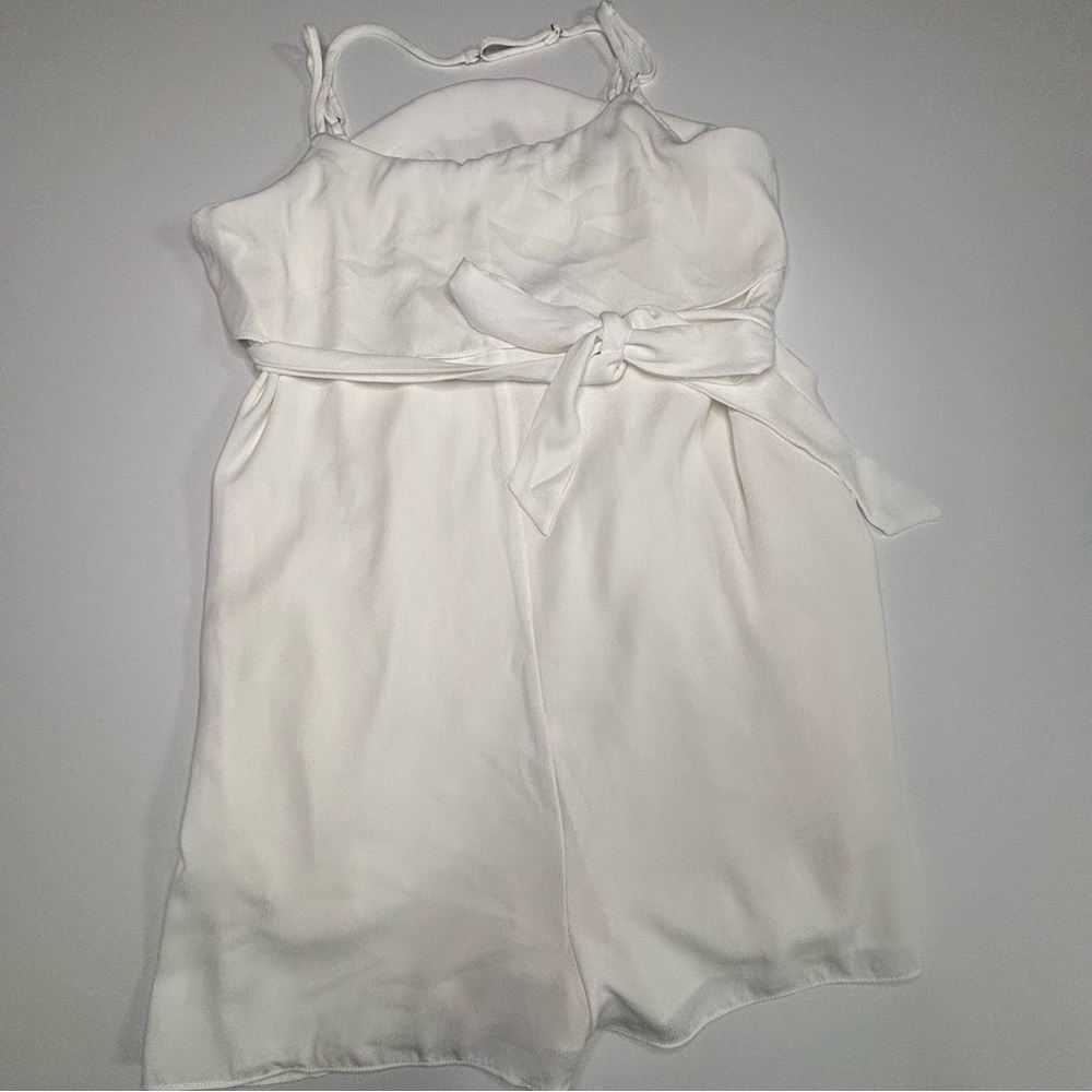 EUC White Tie Waist Short Romper